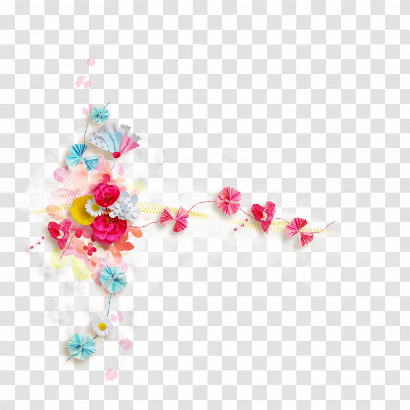 Download Icon - Pink - Korean Wind Colorful Flowers Transparent PNG