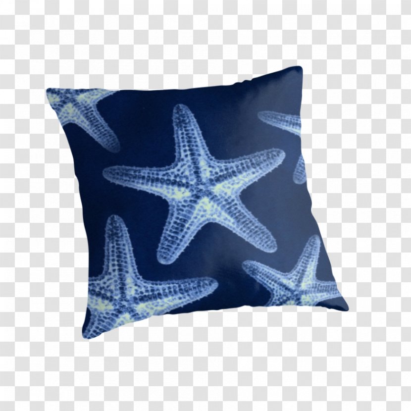 Navy Blue Starfish Throw Pillows Transparent PNG