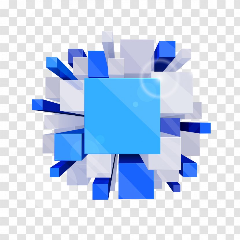 Cube Three-dimensional Space Euclidean Vector - Azure - Color Background Material Transparent PNG