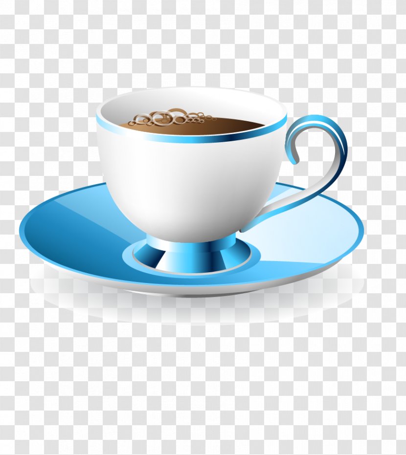 Coffee Cup - Drinkware - Blue Mug Transparent PNG