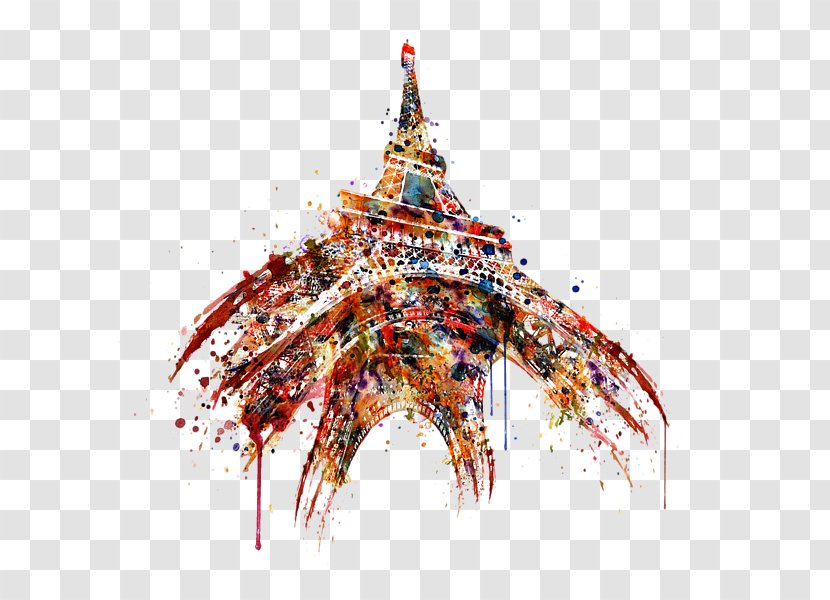 Eiffel Tower Watercolor Painting Art Canvas Transparent PNG