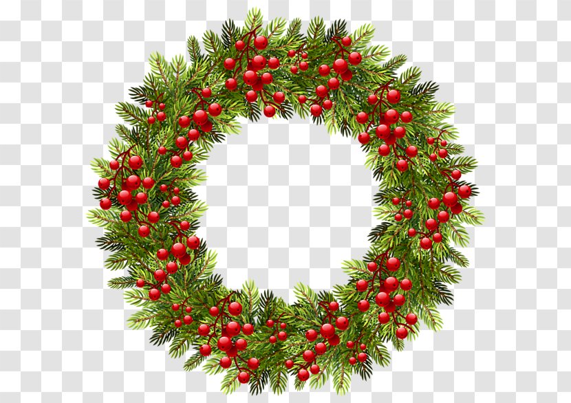 Wreath Christmas Decoration Clip Art - Pine - Garland Frame Transparent PNG