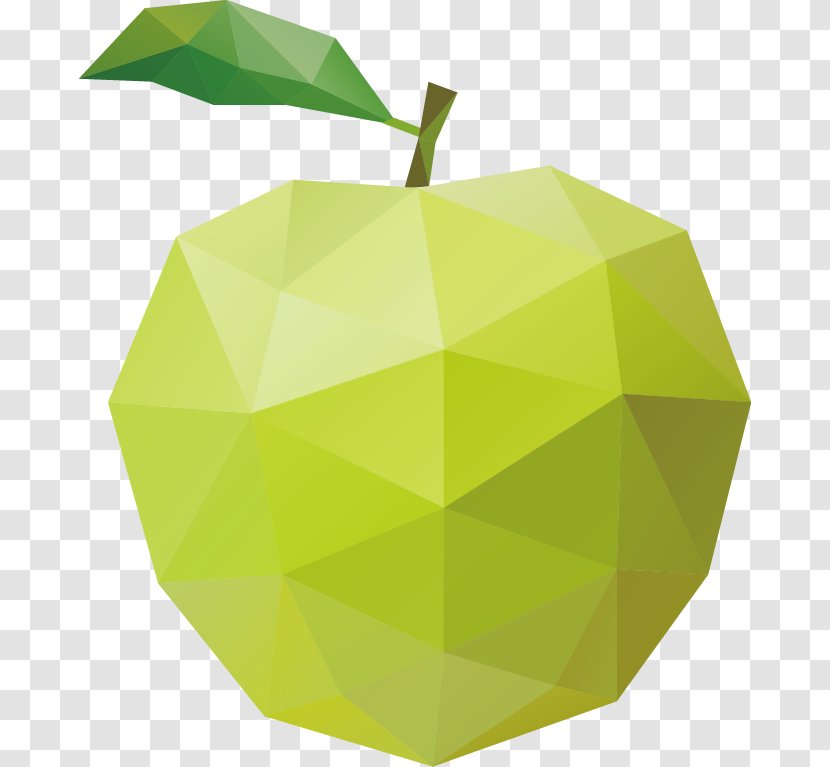 Geometry Polygon Mosaic - Fruit - Exquisite Apple Transparent PNG