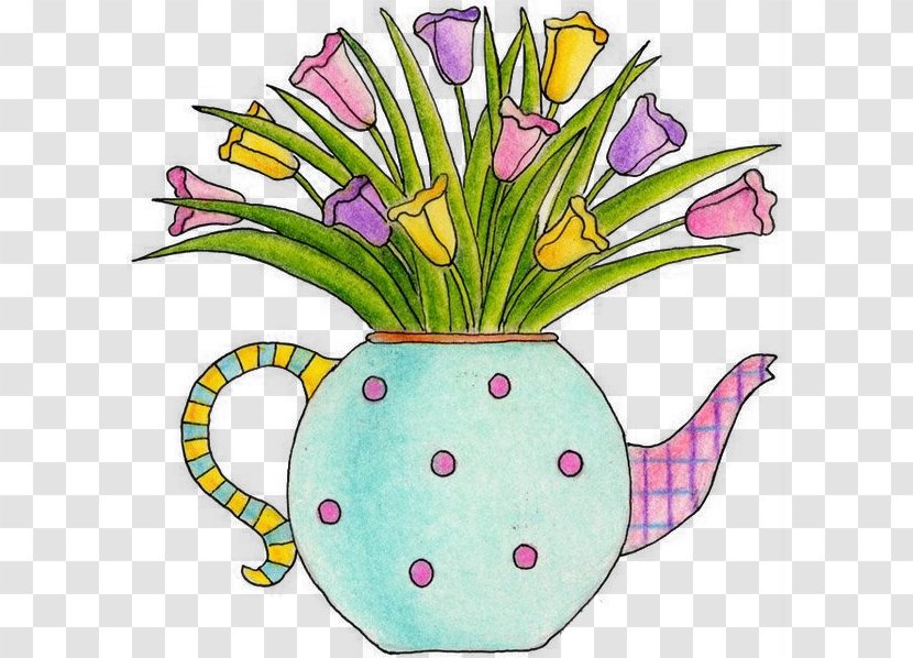 Flower Floral Design - Food - Hand-painted Vase Teapot Transparent PNG
