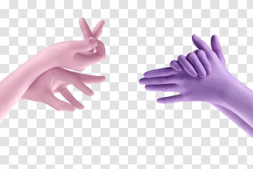 Medical Glove Purple Latex Rubber - Nitrile - Pink Line Transparent PNG