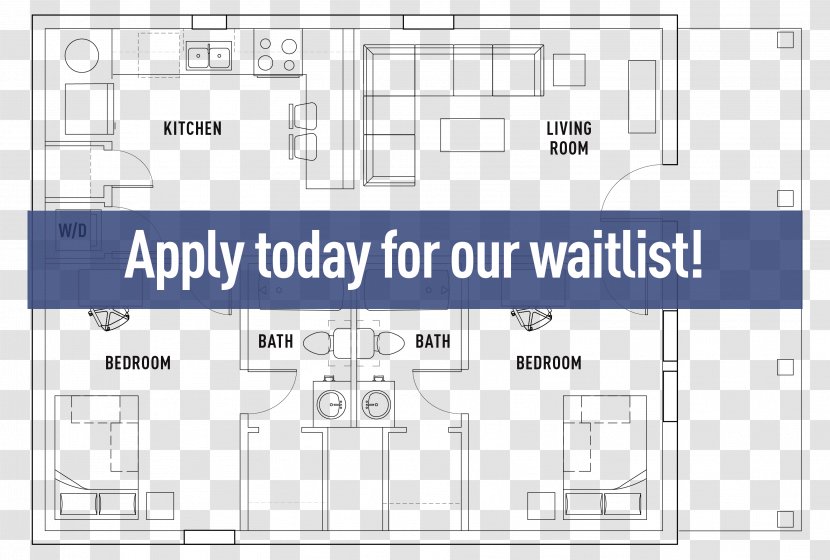 Floor Plan Duplex House - Bed Transparent PNG