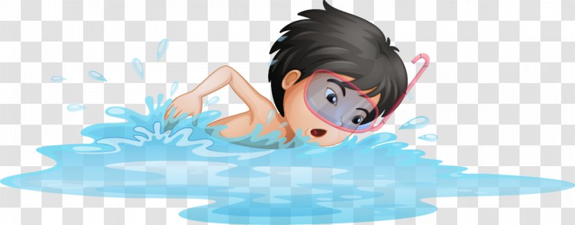 Swimming Child Animation Illustration - Silhouette - Cartoon Children Transparent PNG