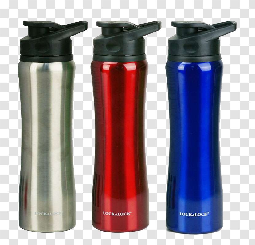 Stainless Steel Water Bottle Vacuum Flask - Three-color Kettle Transparent PNG