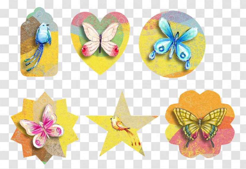 Butterfly Art Scrapbooking Collage - Watercolor Painting Transparent PNG