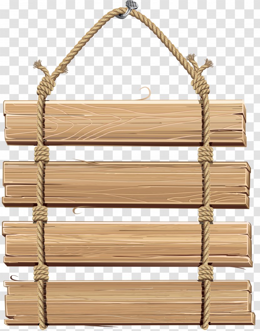 Wood Plank Hanging Rope - Wooden Transparent PNG
