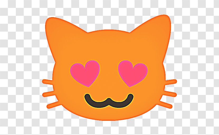 Heart Emoji Background - Cat - Moustache Mouth Transparent PNG