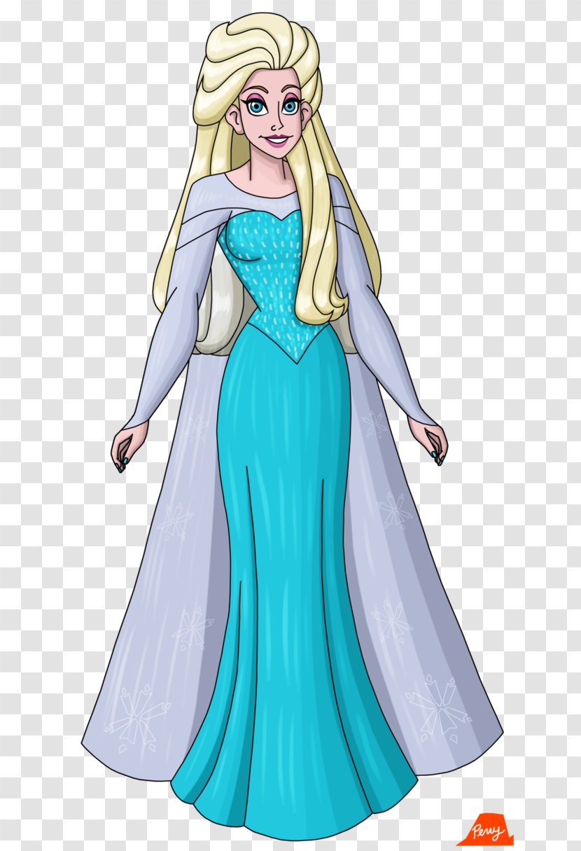Elsa Frozen Anna Gown - Frame - Hair Transparent PNG