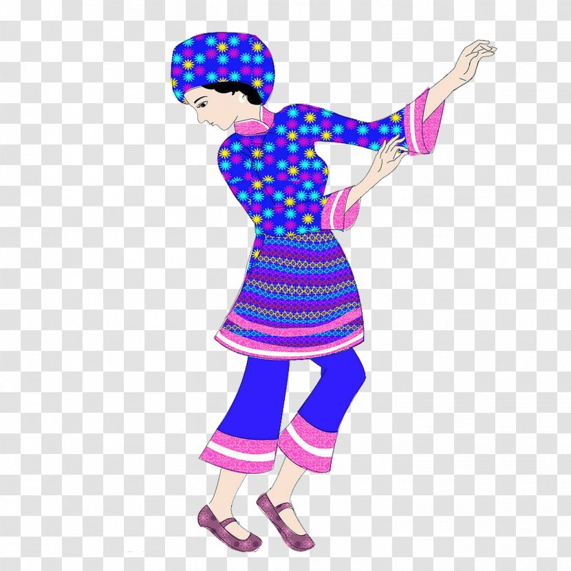 Tujia People Dress Illustration - Heart - Woman Transparent PNG