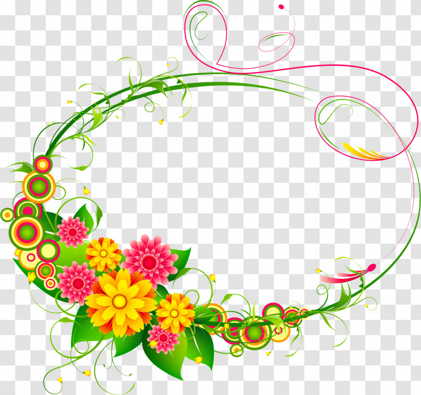 Flower Oval Frame Floral Oval Frame Transparent PNG