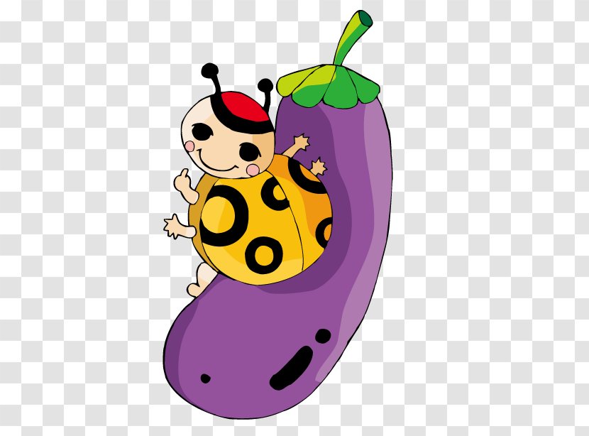 Beetle Cartoon Illustration - Animal - Seven Insects Eat Eggplant Transparent PNG