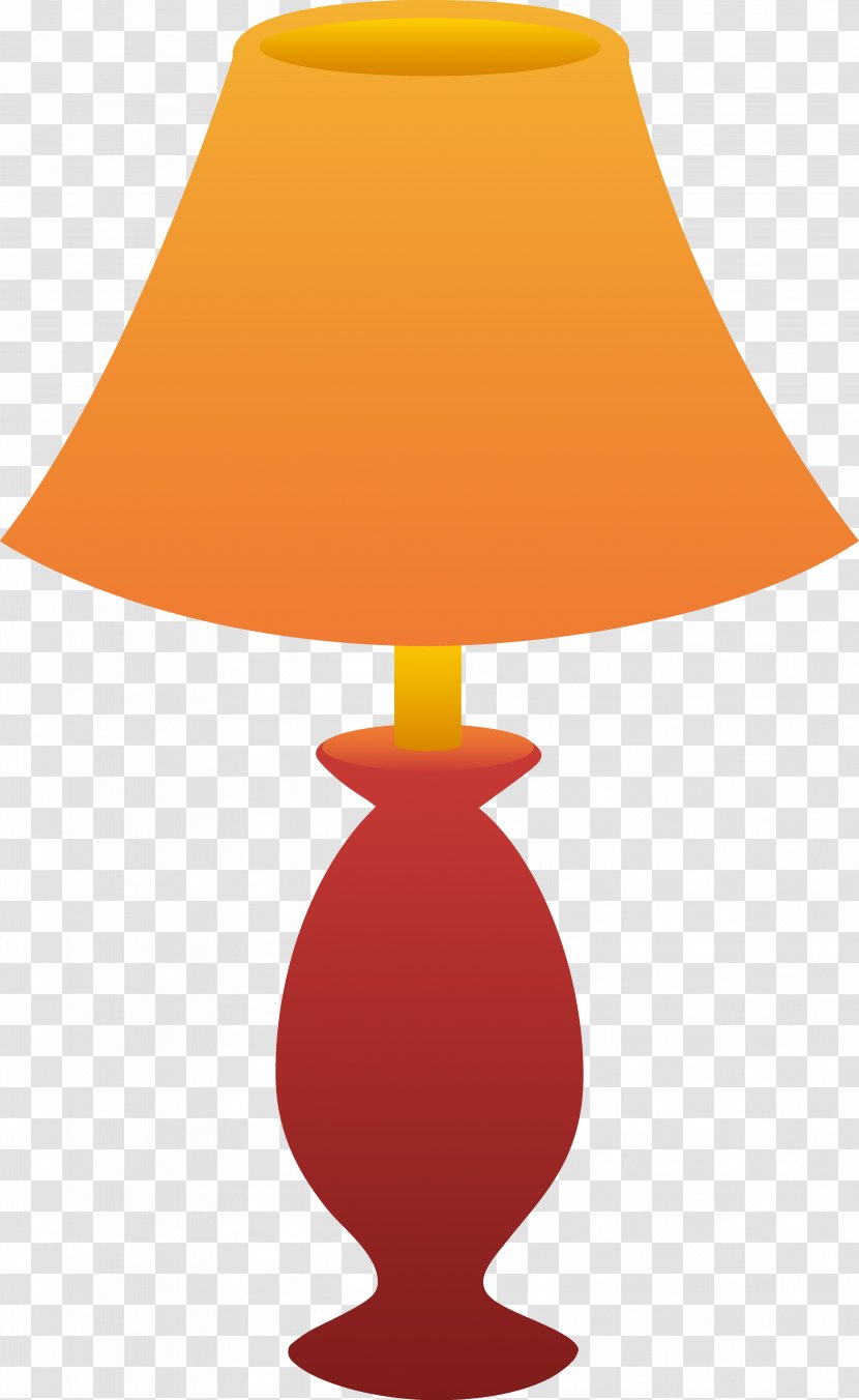 Nightstand Table Lampshade Clip Art - Lamp - Orange Cliparts Transparent PNG