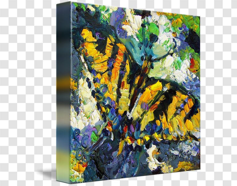 Painting Flower Modern Art Pollinator - Glossy Butterflys Transparent PNG