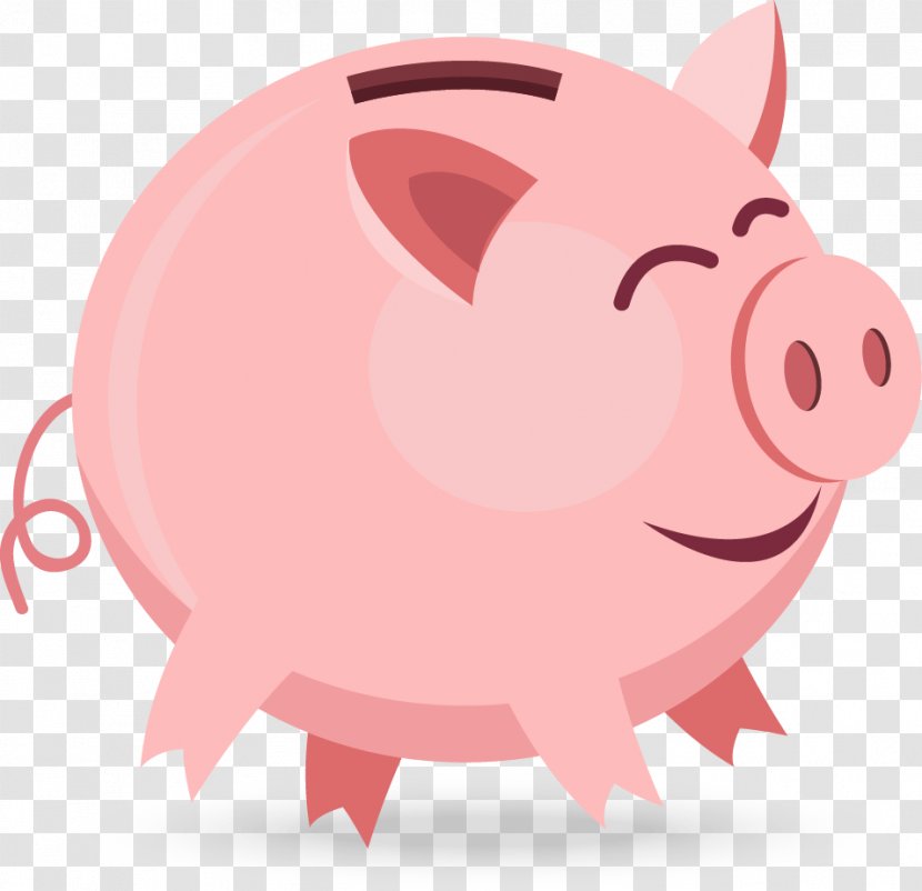 Piggy Bank Money - Mammal - Pink Pig Transparent PNG