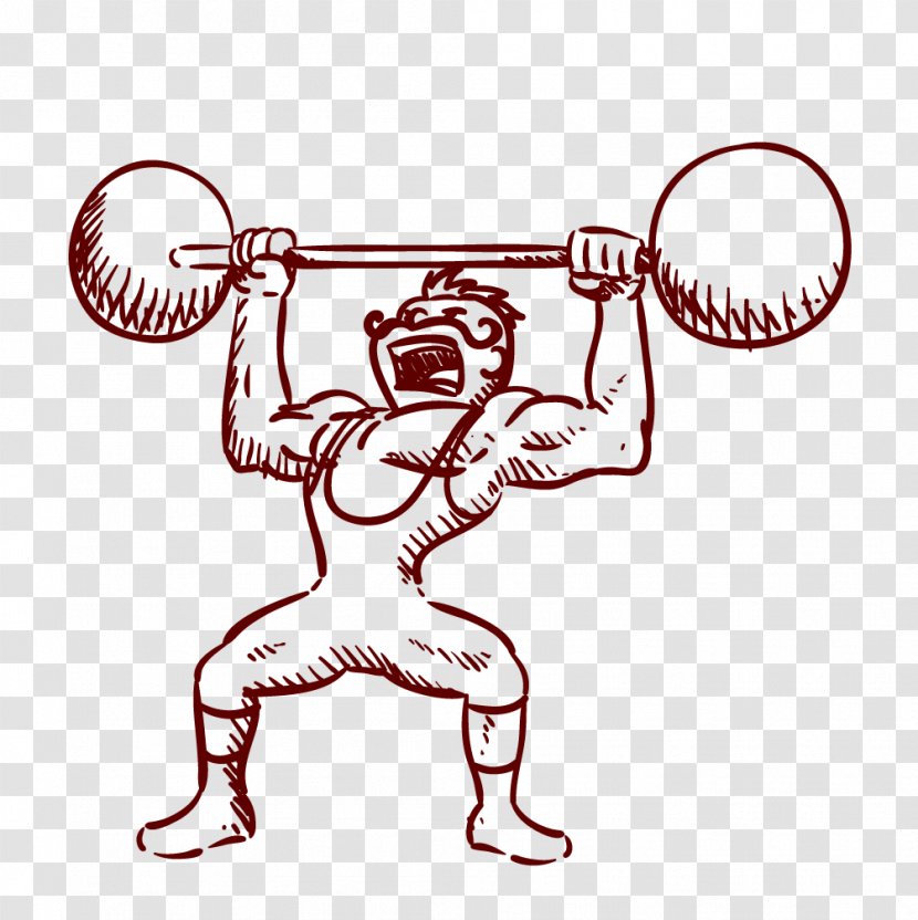 Drawing Olympic Weightlifting Weight Training - Silhouette - Vector Painted Circus Hercules Transparent PNG
