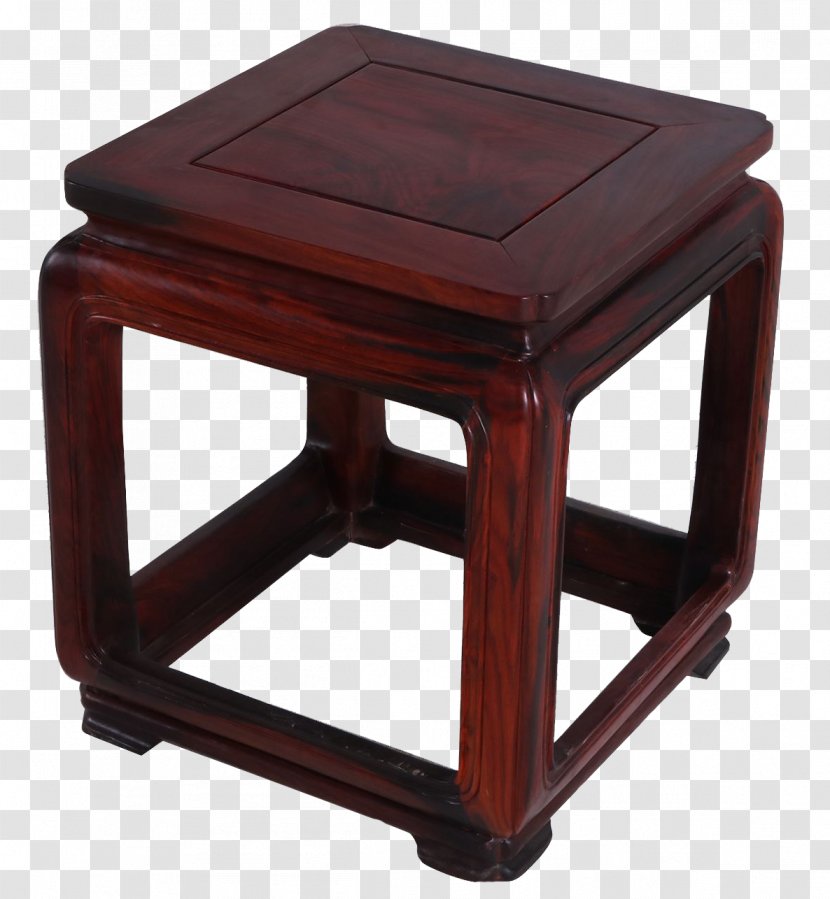 Table Chair Stool - End - Small Square Rosewood Transparent PNG