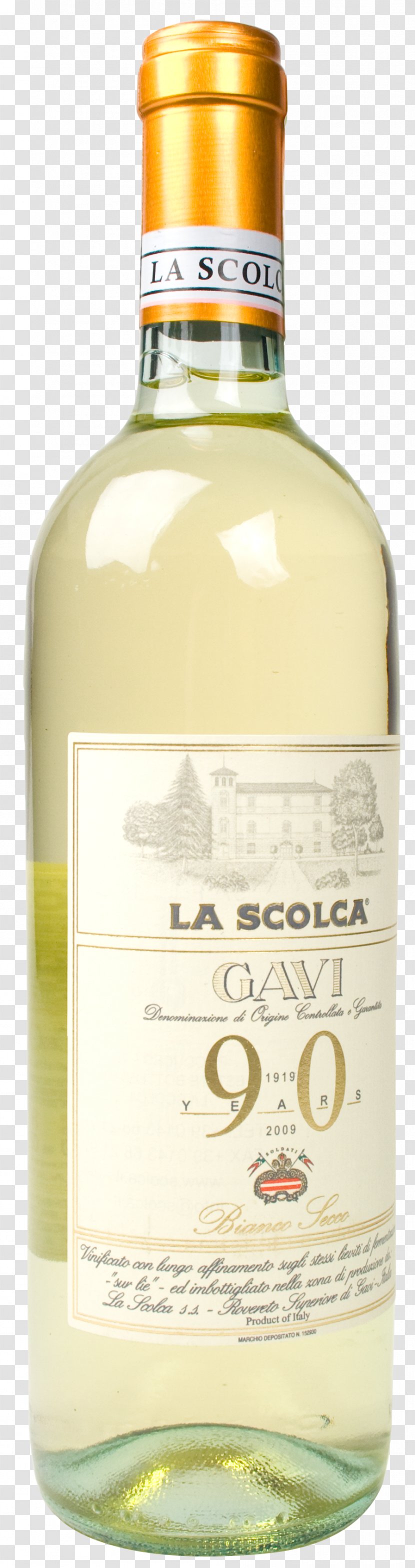 Gavi, Piedmont La Scolca Liqueur White Wine Label - Glass - Gavião Arqueiro Transparent PNG