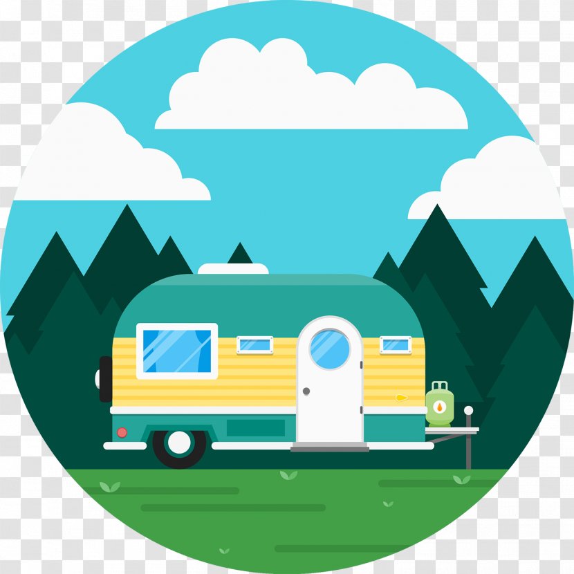 Caravan Recreational Vehicle Camping Icon - Cute RV Vector Transparent PNG