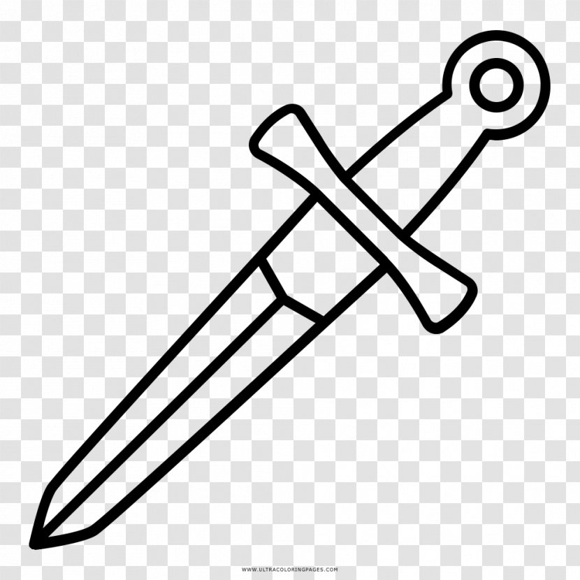 Dagger Drawing Poignard Black And White - Sword Transparent PNG