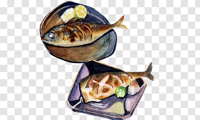 Barbecue Roasting Food Fish Illustration - Cartoon - Hand Drawing Material Picture Transparent PNG