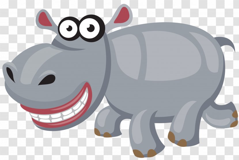 Hippopotamus Rhinoceros Clip Art - Scalable Vector Graphics - Cartoon Hippo Transparent PNG
