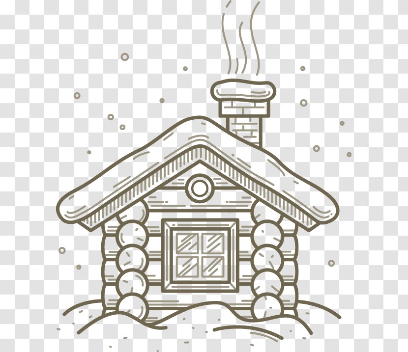 Drawing House Line Art - Hand Drawn Sketch Chimney Pattern Transparent PNG