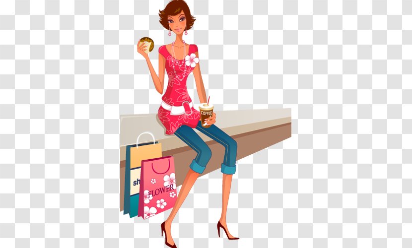 Shopping Designer Fashion - Cartoon - Women Lifestyle Creative Vector Transparent PNG