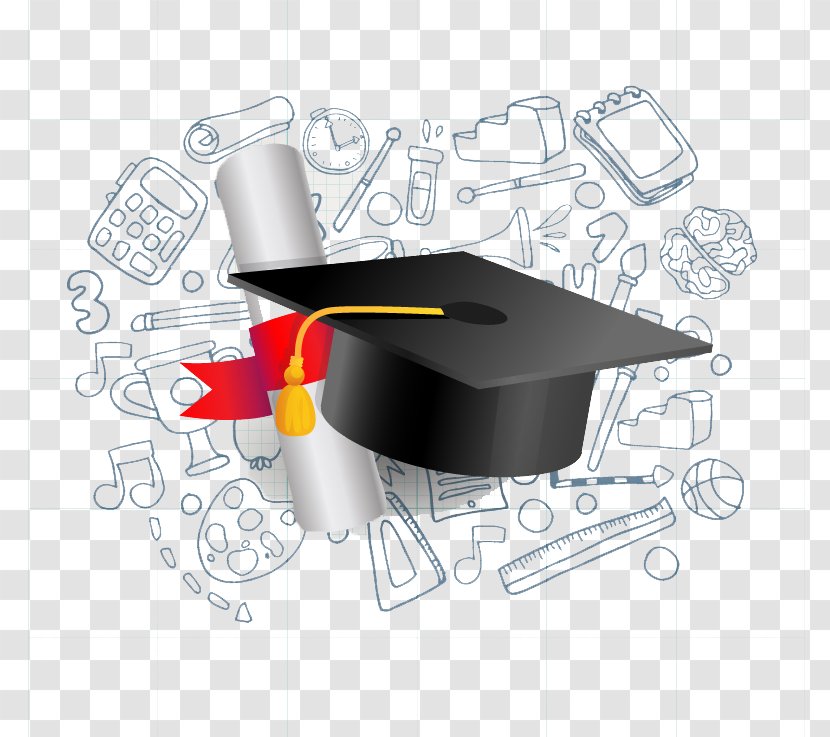 Diploma Icon - Research - Dr. Cap And Vector Material Transparent PNG