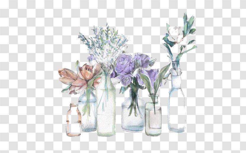 Flower Vase - Watercolor Painting Transparent PNG