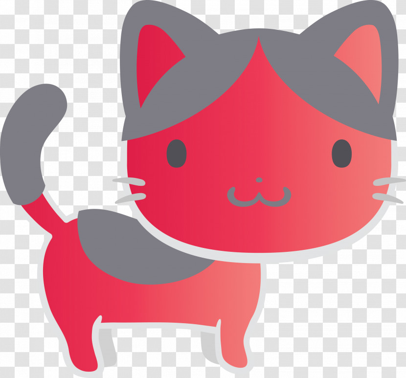 Cartoon Snout Cat Whiskers Tail Transparent PNG