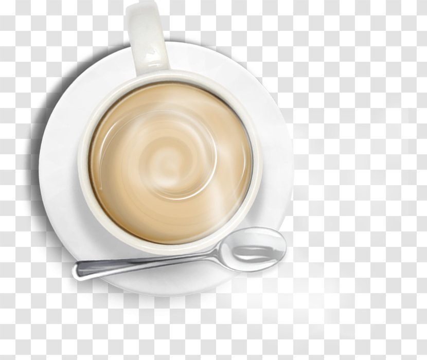 Cappuccino Espresso Ristretto Latte Coffee - Heart - Cup Spoon Transparent PNG