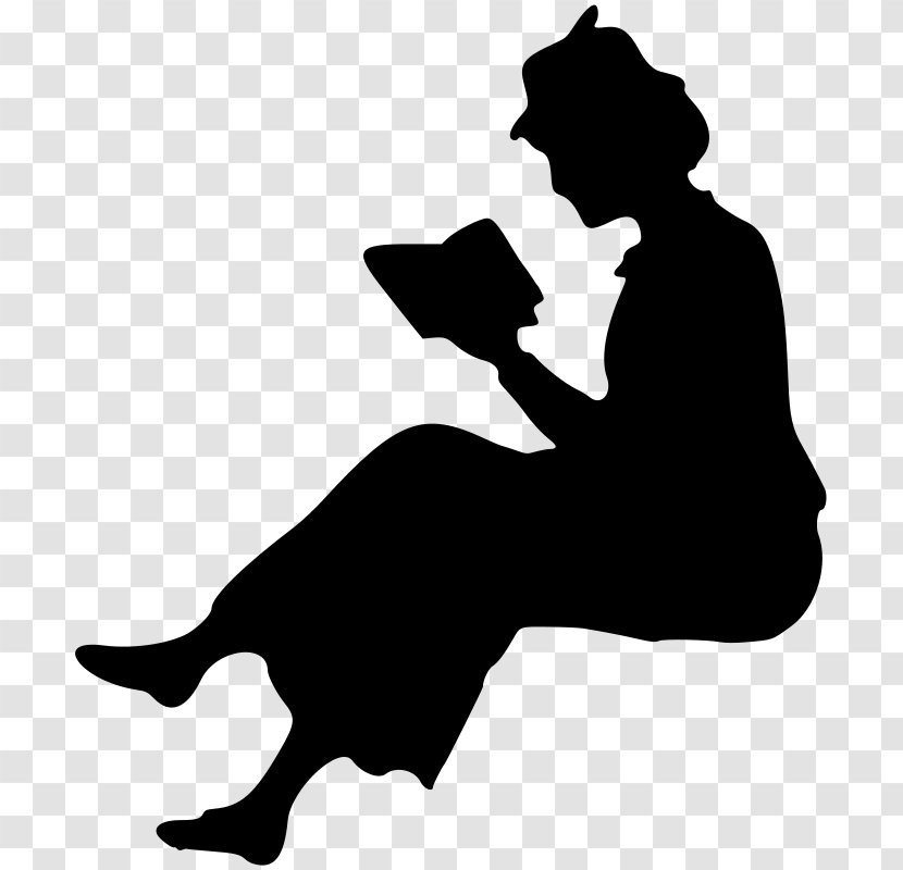 Silhouette Woman Reading Clip Art Transparent PNG