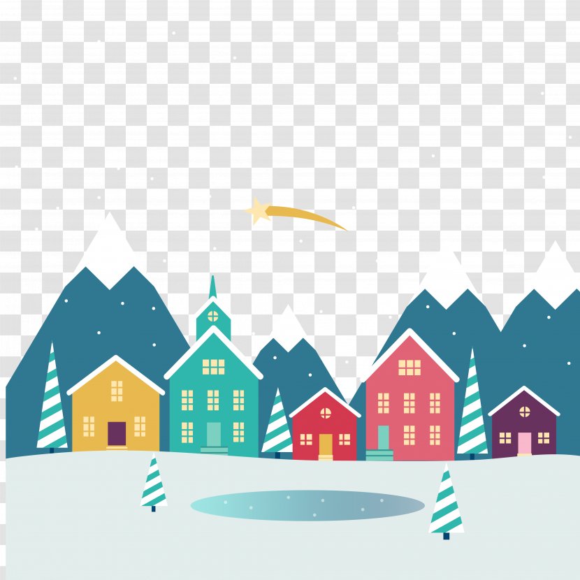 Christmas Village Download - Winter Snow Transparent PNG