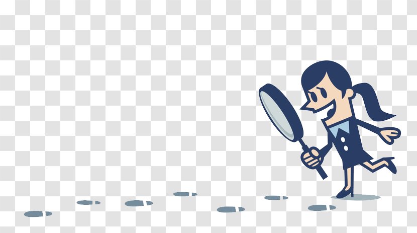 Detective Illustration - Heart - Looking To Explore Footprints Villain Transparent PNG