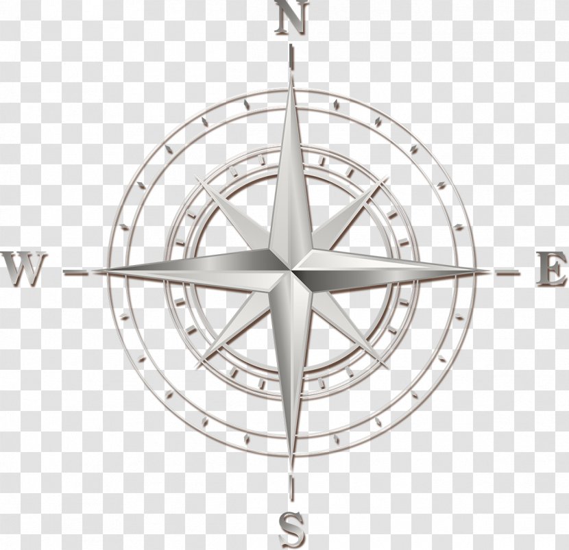 Compass - Chart - Silver Luxury Transparent PNG