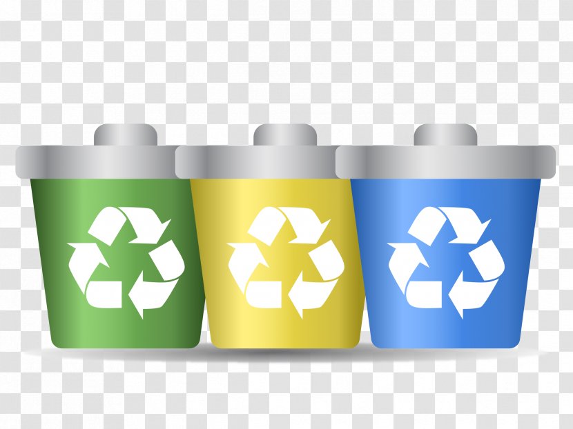 Logo Recycling Symbol Paper - Earth Day - Vector Tri-color Trash Can Transparent PNG