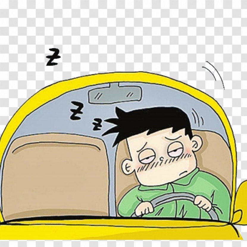 Sleep Car Controlled-access Highway Driver Driving - Cartoon - Safety Hazard Transparent PNG