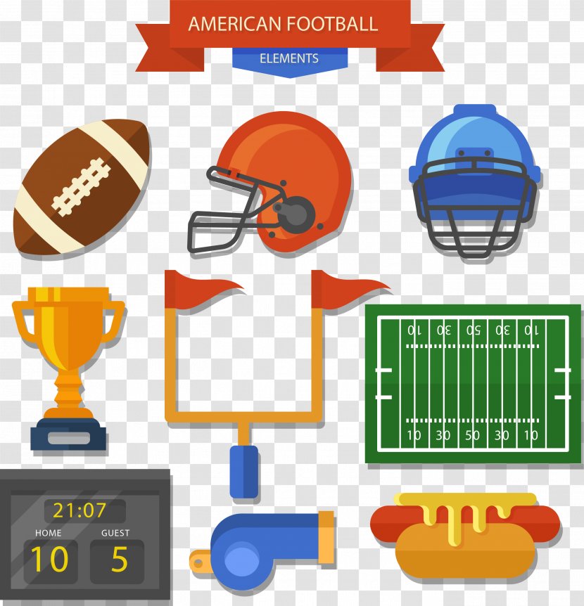 American Football Helmet Rugby Euclidean Vector - Cartoon Icon Transparent PNG