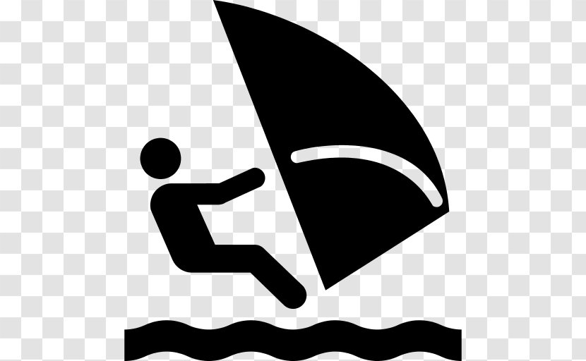 Windsurfing Clip Art - Black - Surf Transparent PNG