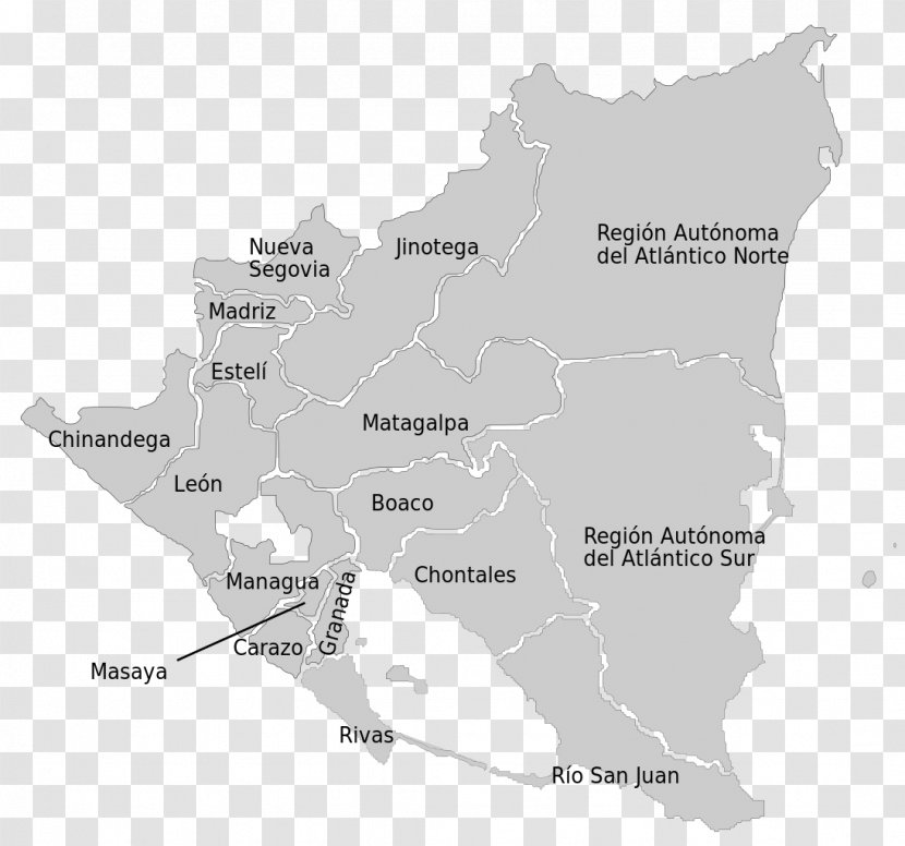 Nicaragua Panama Country - November 18 - Admin Map Transparent PNG