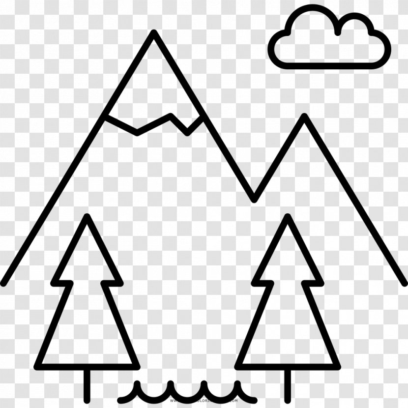Drawing D Travellers Black And White Coloring Book - Area - MONTAGNE Transparent PNG