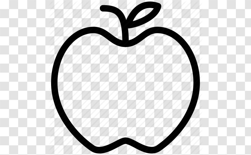 Apple Crisp Clip Art - Monochrome - Outline Transparent PNG