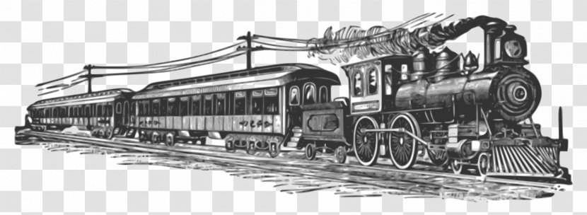 Train Rail Transport Steam Locomotive Clip Art - Passenger Car - Railroad Tracks Transparent PNG