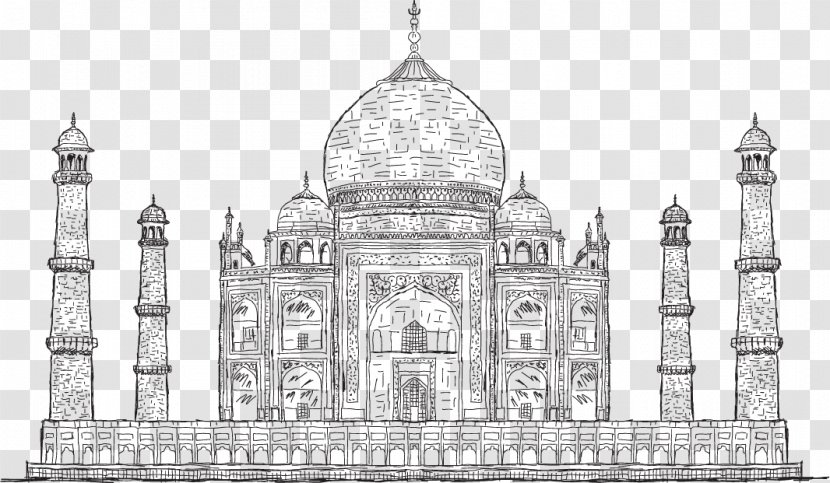 Taj Mahal Drawing Stock Photography Illustration - Place Of Worship - Vector Artwork Transparent PNG