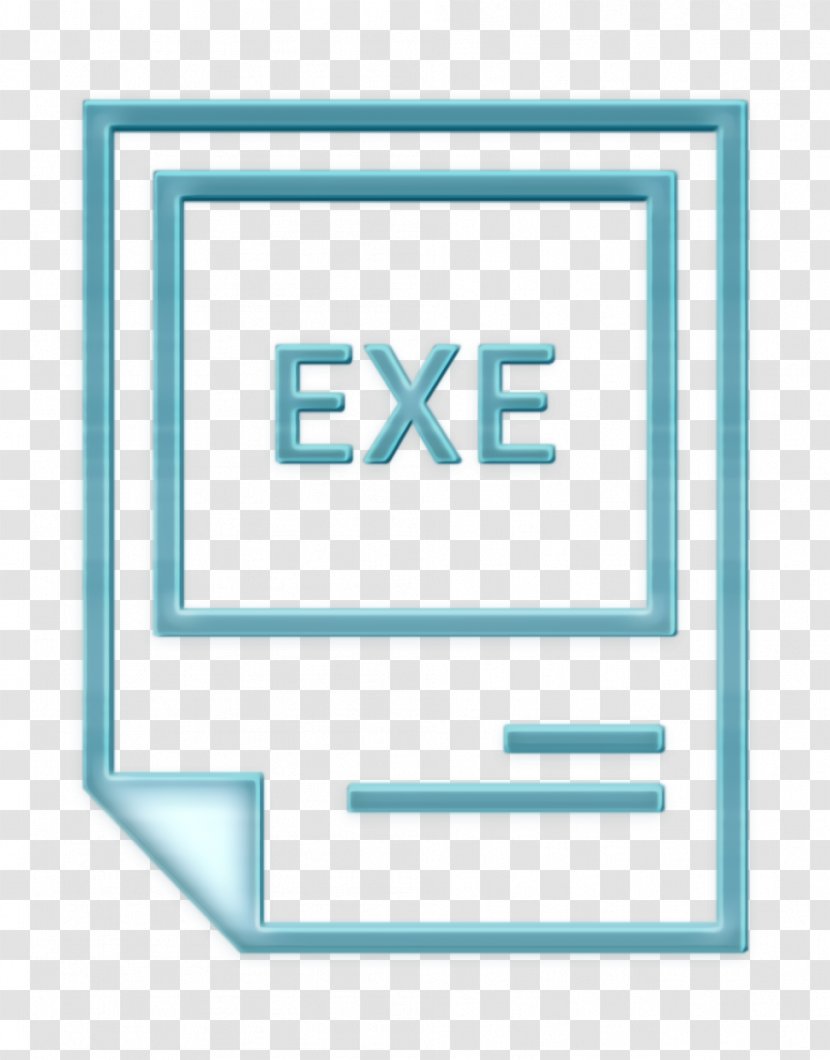 Exe Icon Extention File - Electric Blue - Rectangle Transparent PNG