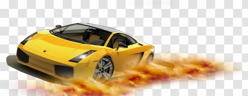Lamborghini Gallardo Sports Car - Driving - Yellow Decoration Pattern Transparent PNG